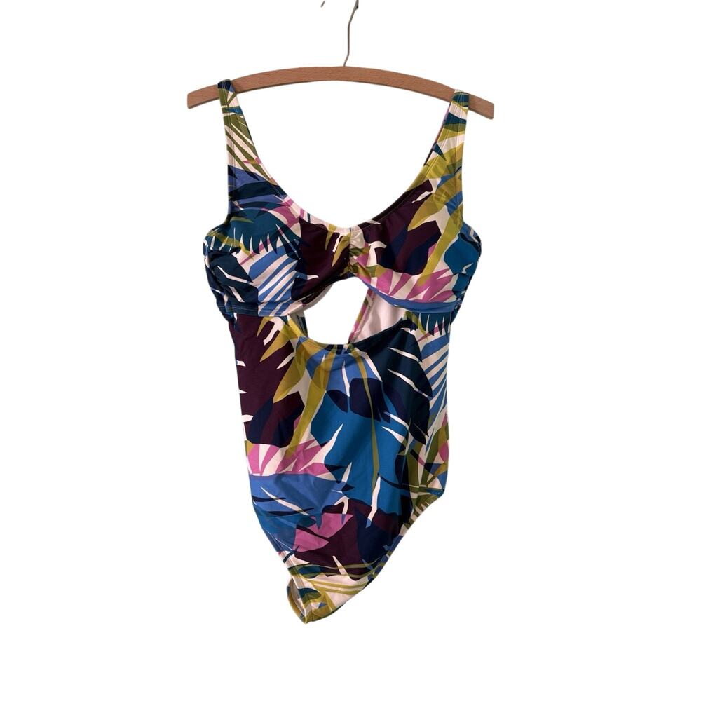Shade & Shore Women’s Large One Piece Tropical Swimsuit Bathing Adjustable